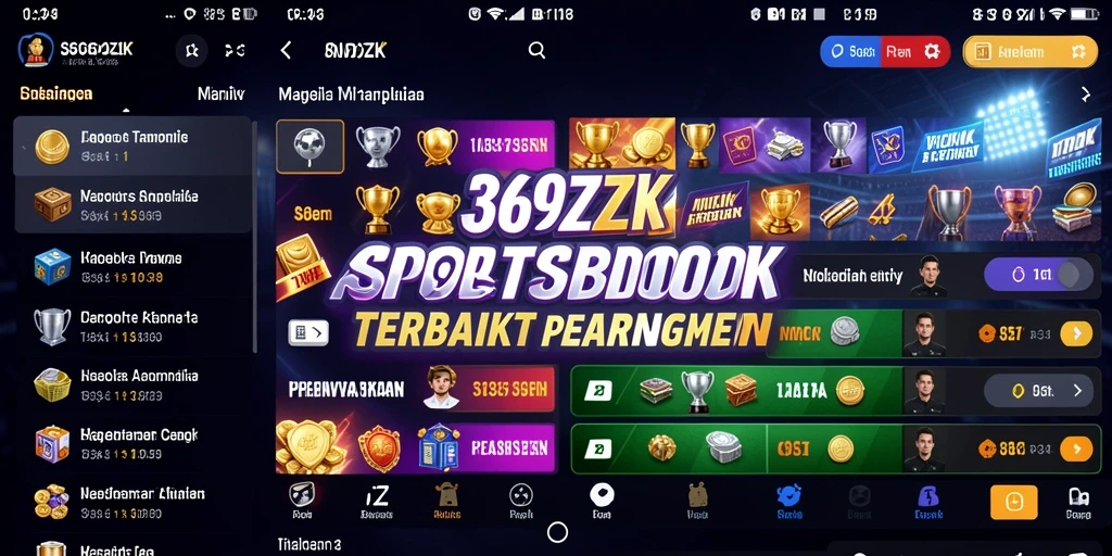 Tampilan apik dari aplikasi 369ZK menampilkan fitur taruhan olahraga.