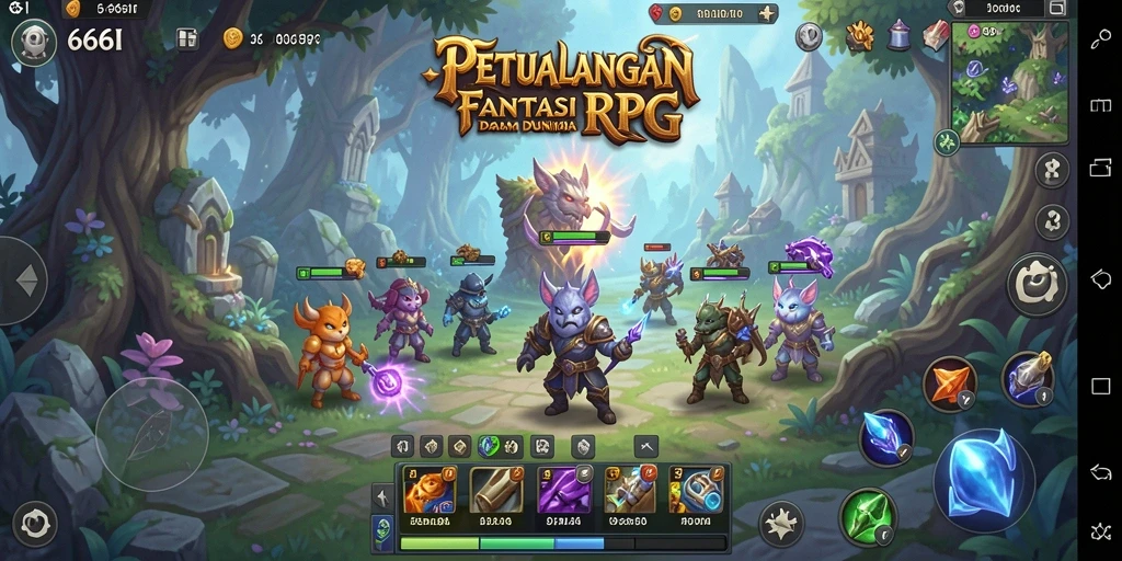 Tampilan petualangan RPG yang menarik dan penuh aksi.