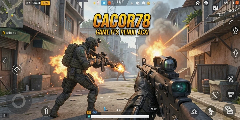 Tangkapan layar gameplay CACOR78 yang menampilkan aksi tembak-menembak yang seru.