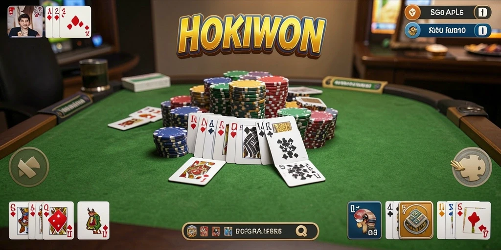 Screenshot HOKIWON menampilkan gameplay Gaple yang menarik.