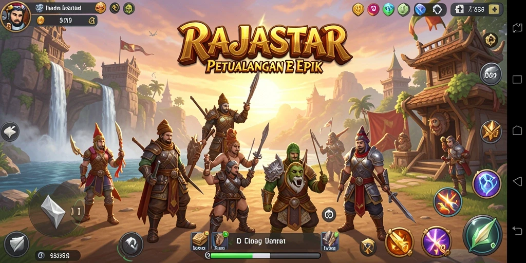 Screenshot gameplay RAJASTAR yang menampilkan petualangan RPG yang seru.