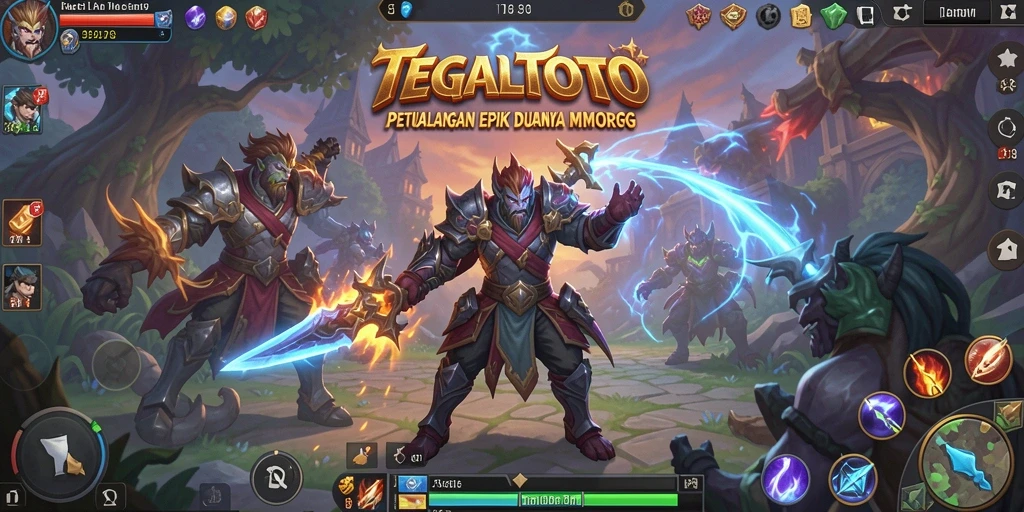Screenshot gameplay TEGALTOTO menampilkan pertempuran seru dalam MMORPG.